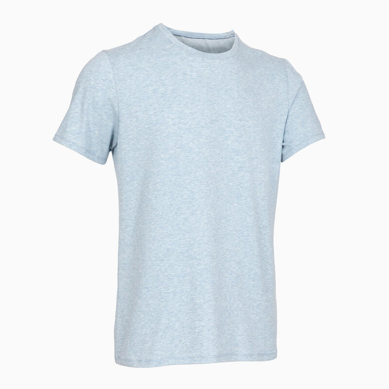 健身伸縮棉質T恤 - 藍色