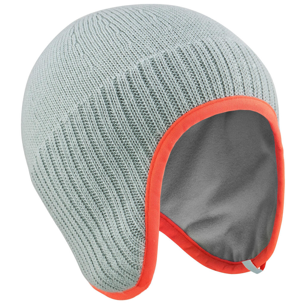 Baby peruvian ski/sledging beanie hat - grey