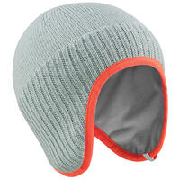 Bonnet péruvien bébé sous-casque de ski / luge gris
