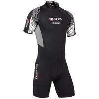 Shorty néoprène de plongée bouteille homme REEF 2,5mm noir/gris