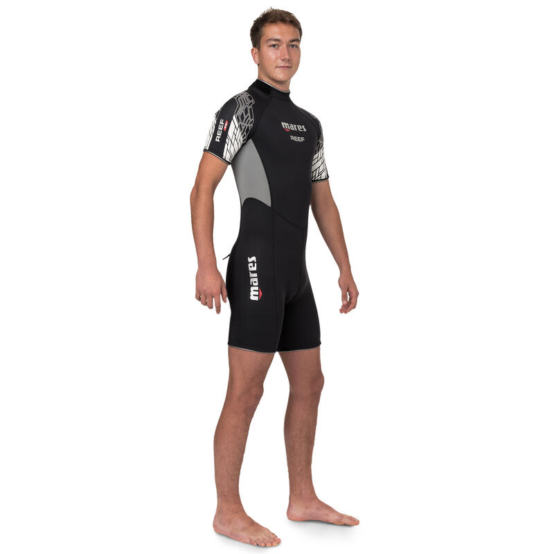 Fato Shorty de Mergulho com Garrafa Reef Homem neoprene 2,5 mm Preto/Cinzento