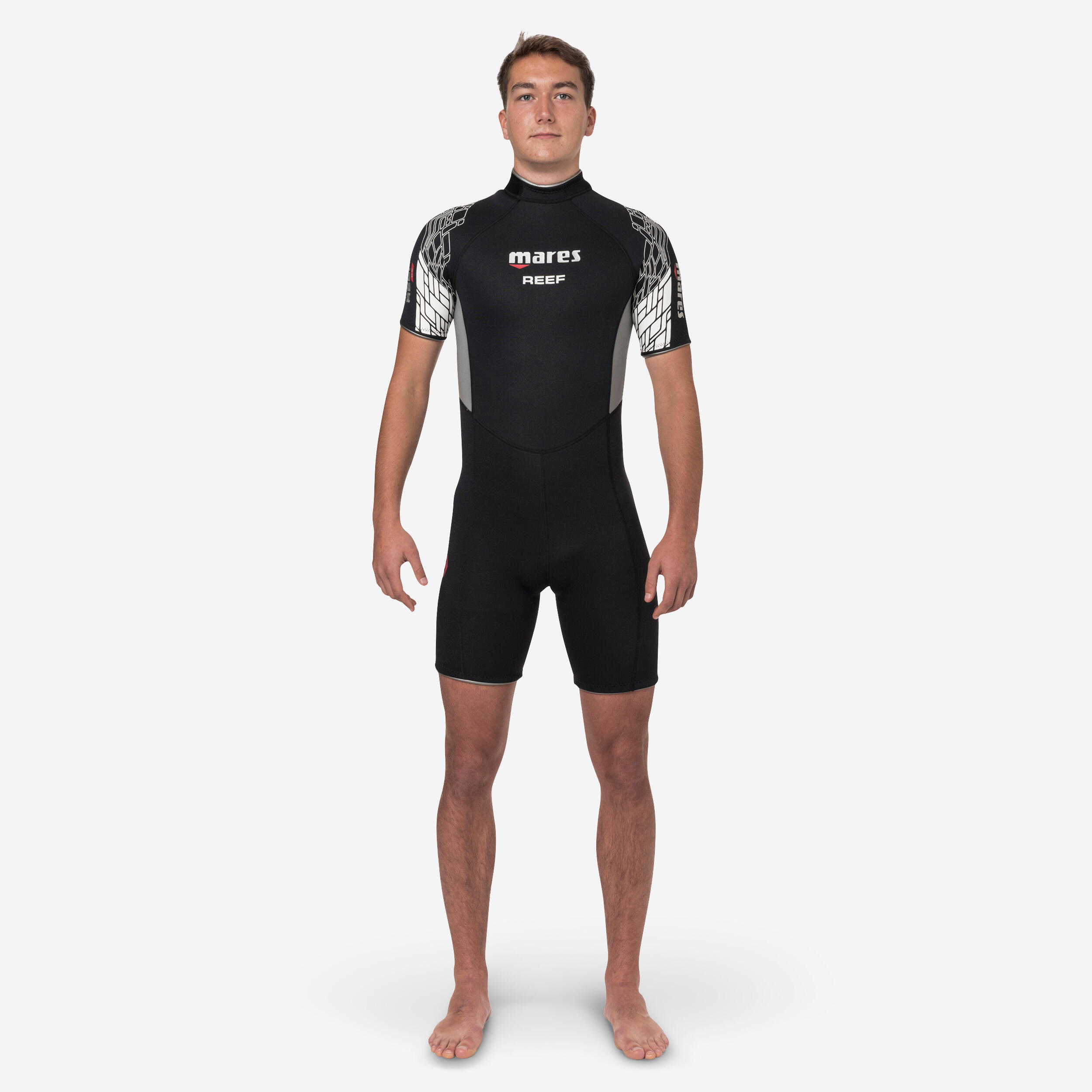 Men’s neoprene diving shorty REEF 2.5 mm black/grey 1/7