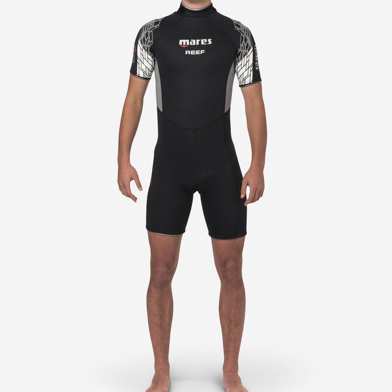 Shorty Buceo Mares Reef Hombre Negro/Gris Neopreno 2,5 mm