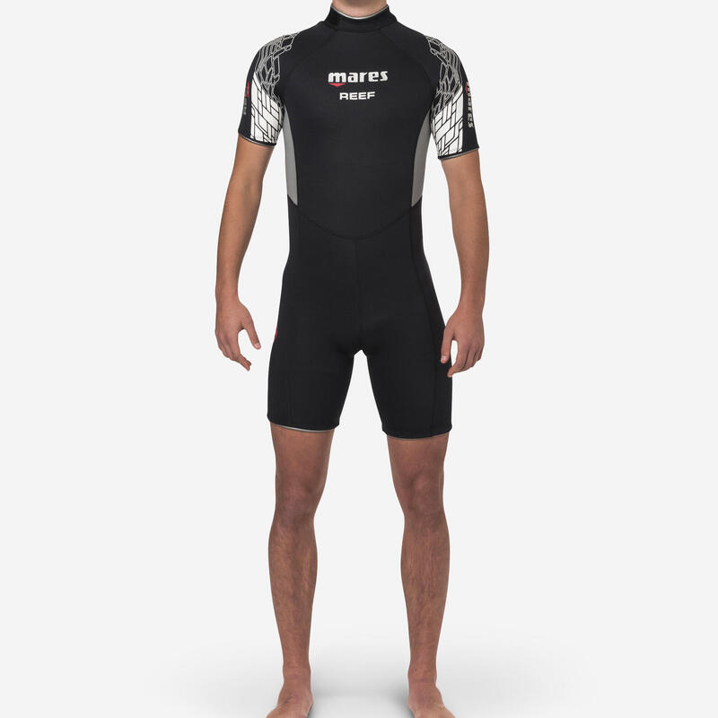 Shorty Buceo Mares Reef Hombre Negro/Gris Neopreno 2,5 mm