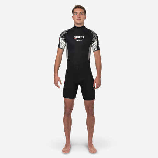 
      Vīriešu īsais niršanas hidrotērps “Reef”, 2,5 mm, melns, pelēks
  