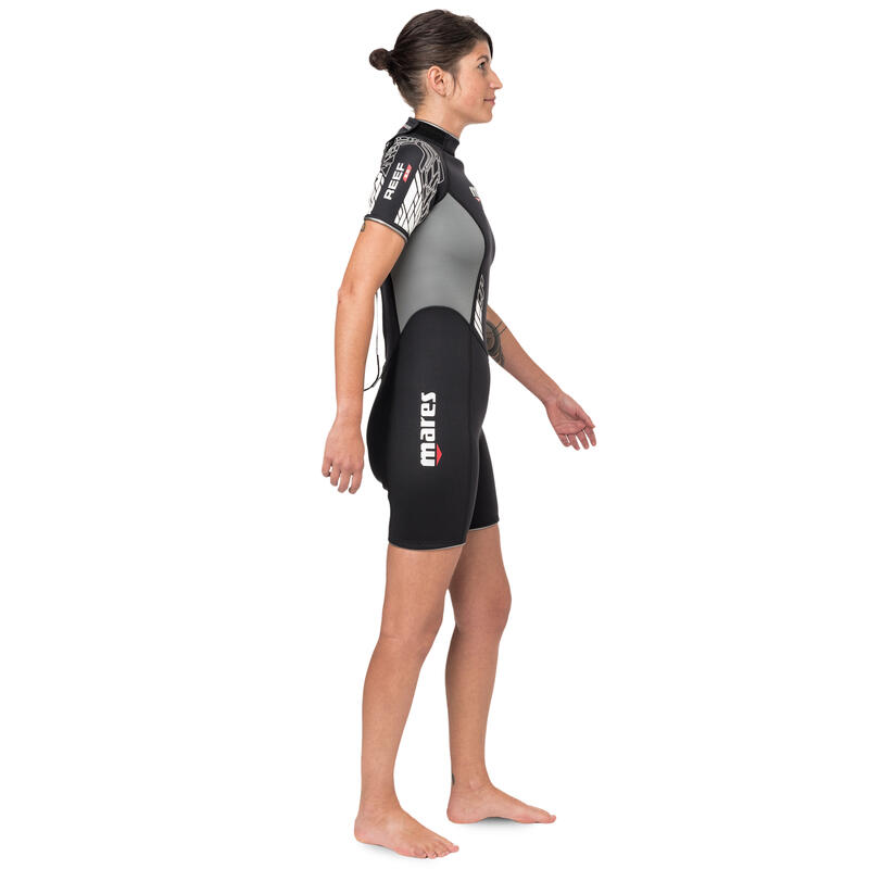 Shorty neoprene Plongée MARES Femme néoprène 2,5mm - REEF noir/gris