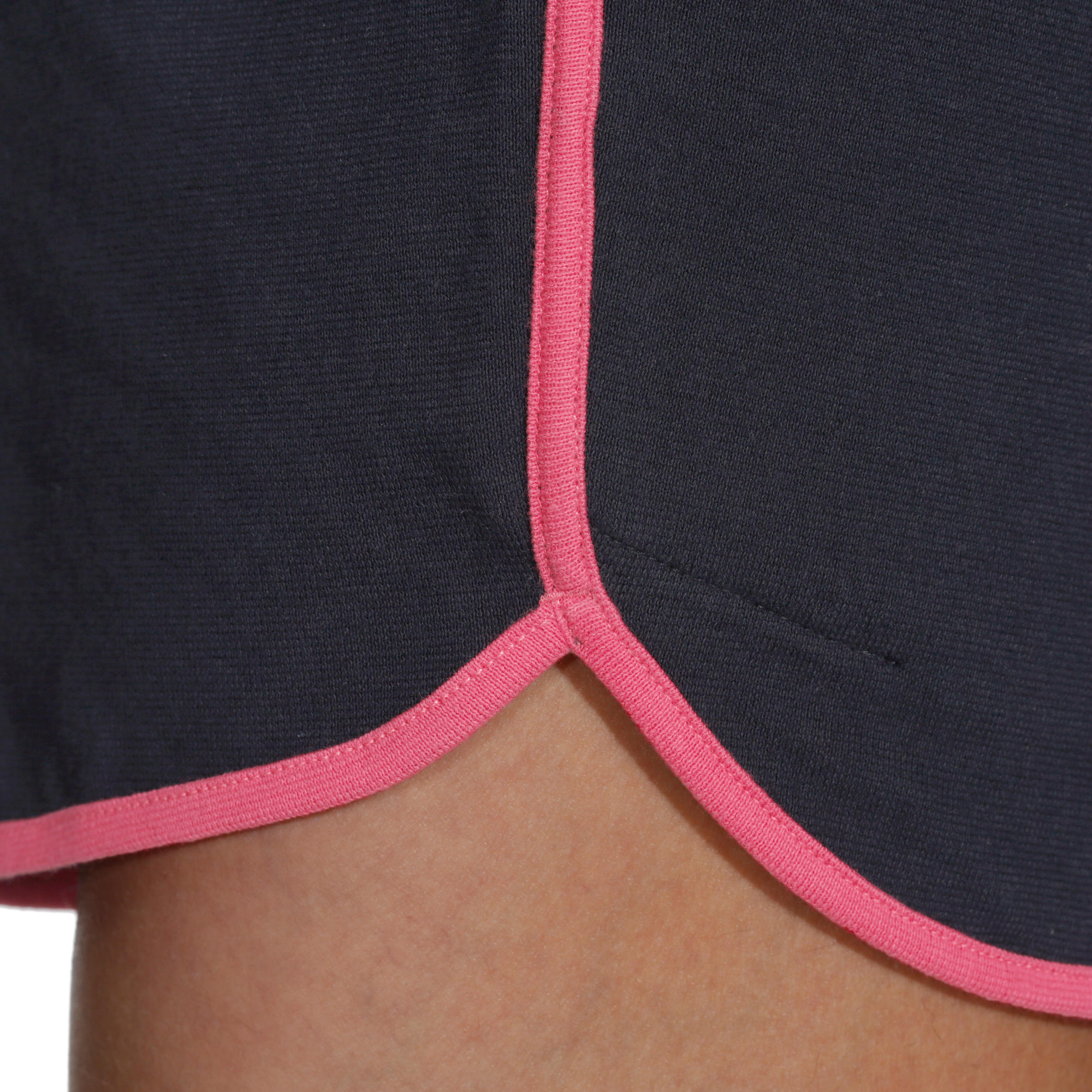 Pantalón corto de voleibol mujer V100 azul oscuro rosa  2/7