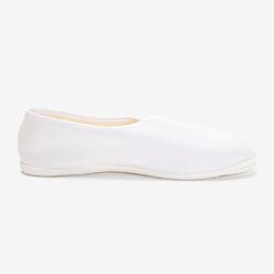 Chaussons gym fille et garçon en tissu blanc