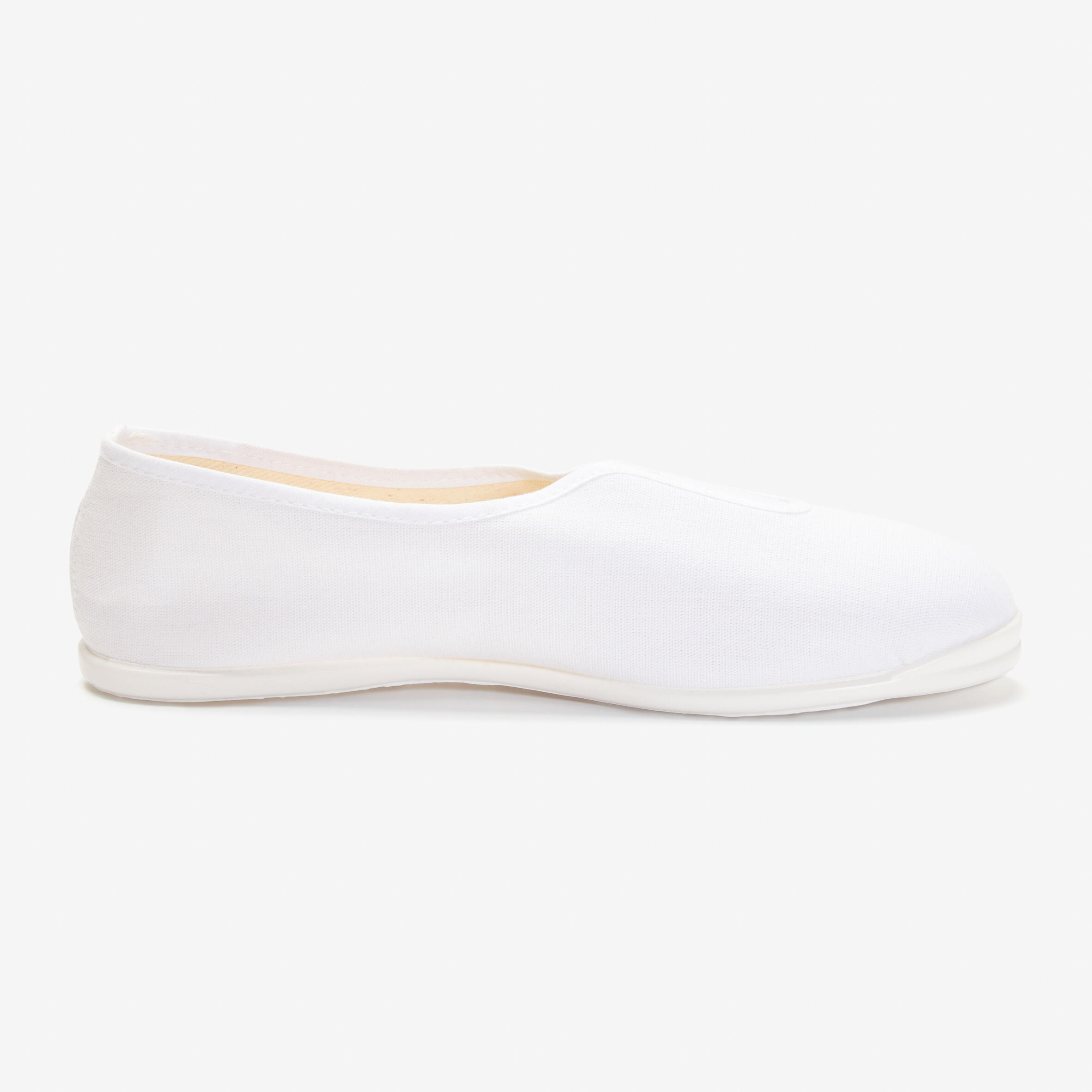 Girls' & Boys' Fabric Gym Shoes - White 4/5