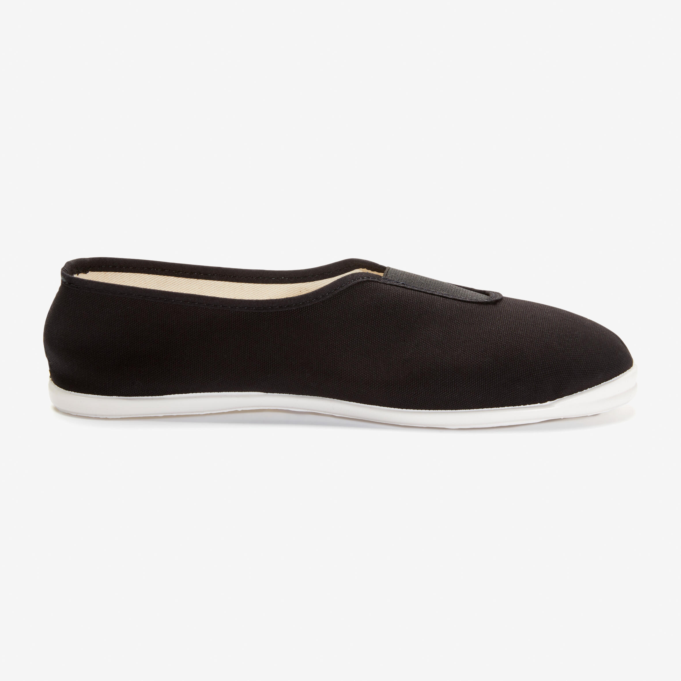 Chaussons gym fille et gar on en tissu noir Decathlon