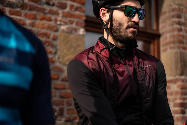 Buy Long-Sleeved Road Cycling Jersey RC500 Shield - Burgundy Online