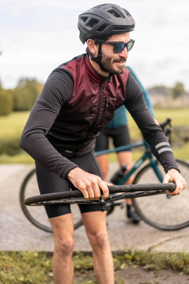 Buy Long-Sleeved Road Cycling Jersey RC500 Shield - Burgundy Online