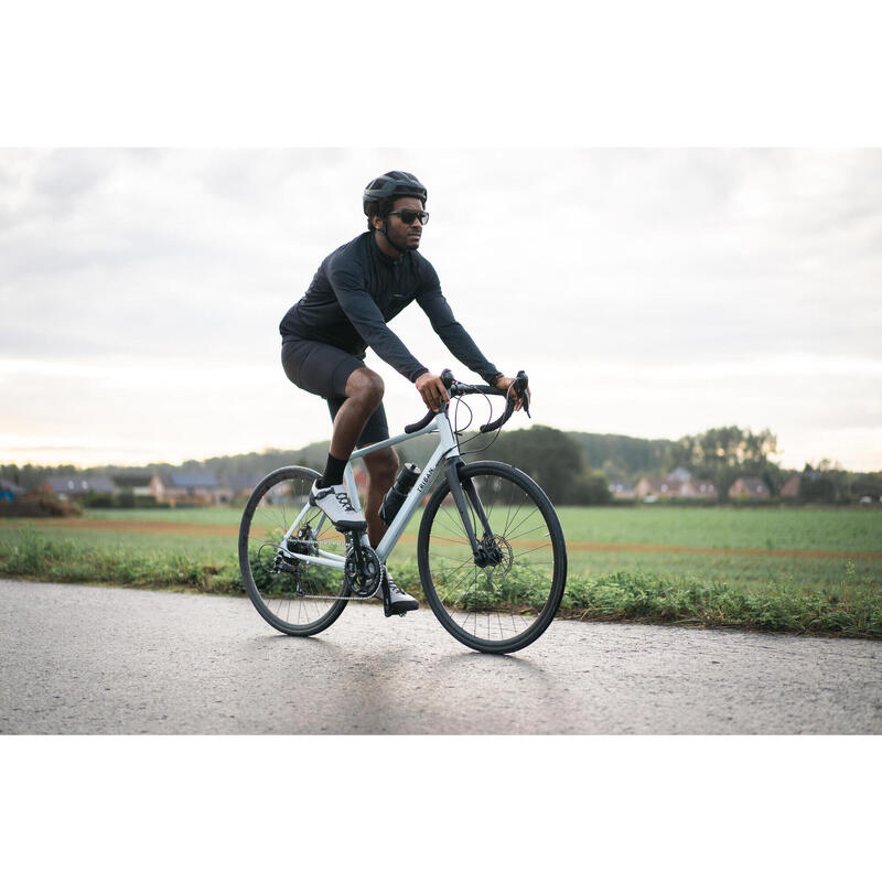 Maillot ciclismo manga larga hombre Triban RC100 negro