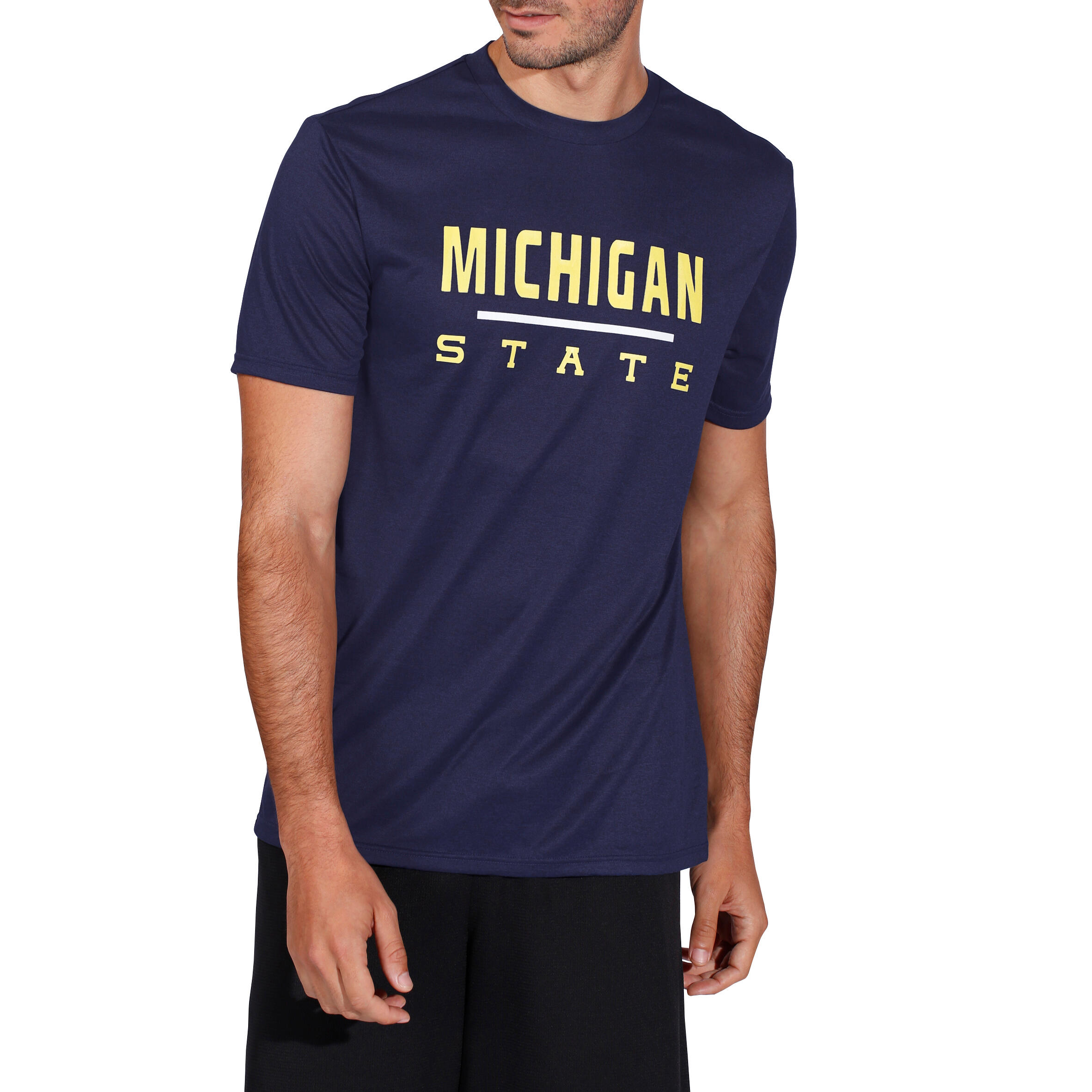 Fast Michigan Men's Basketball T-shirt - Blue Yellow 2/12