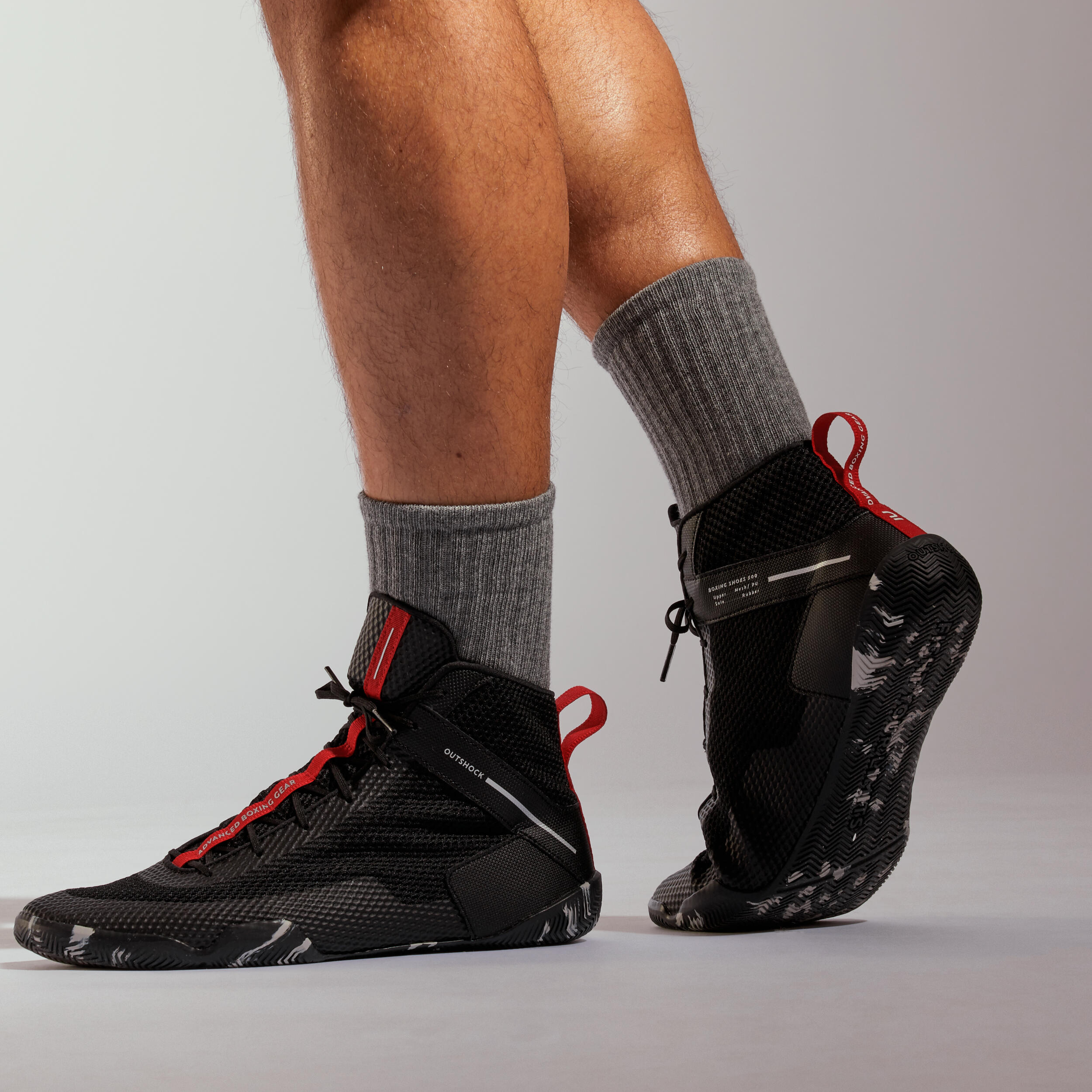 Chaussures de boxe anglaise légères et flexibles - 500 noir - DOMYOS