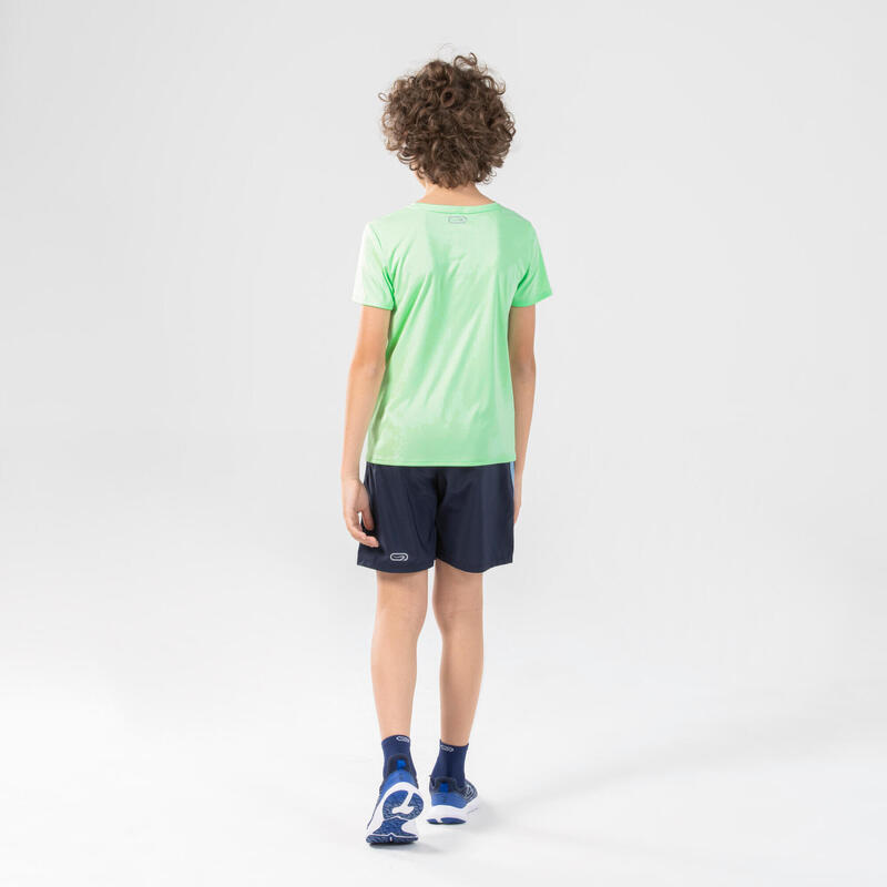 兒童寬鬆跑步和田徑短褲AT 100 - 軍藍色