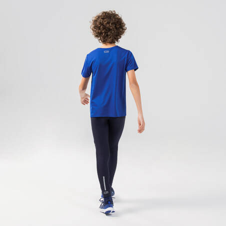 Kids' Breathable Short-Sleeved Athletics T-Shirt AT 100 - Electric Blue