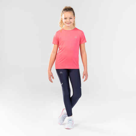 Kids' Short-Sleeved Breathable Athletics T-Shirt AT 100 - Pink