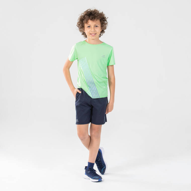 AT 100 Kids' Running and Athletics Baggy Shorts - Navy Blue