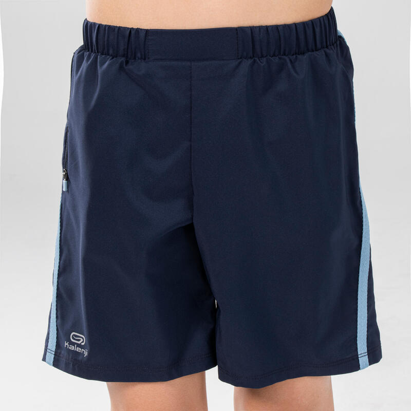 Short baggy enfant de running ou athlétisme AT 100 bleu marine