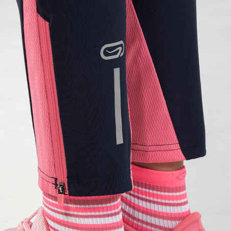 AT 100 Kids' Athletics and School Sports Lightweight Trousers - navy pink
