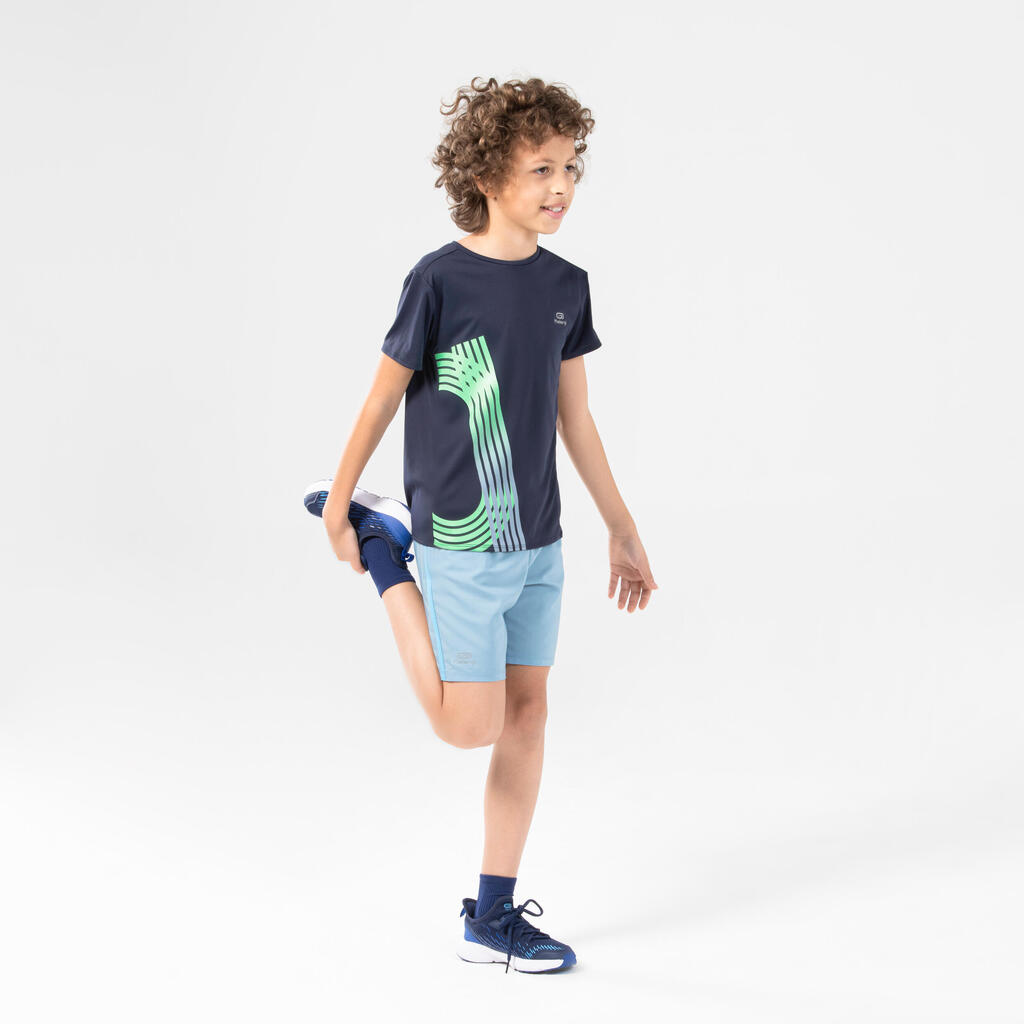 Laufshirt kurzarm atmungsaktiv AT 300 Kinder marineblau 