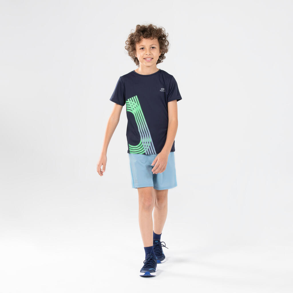 Laufshirt kurzarm atmungsaktiv AT 300 Kinder marineblau 