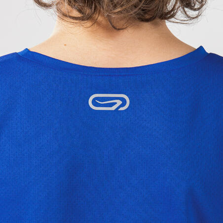 Tee-shirt d'athlétisme manches courtes respirant enfant  AT 100 bleu électrique