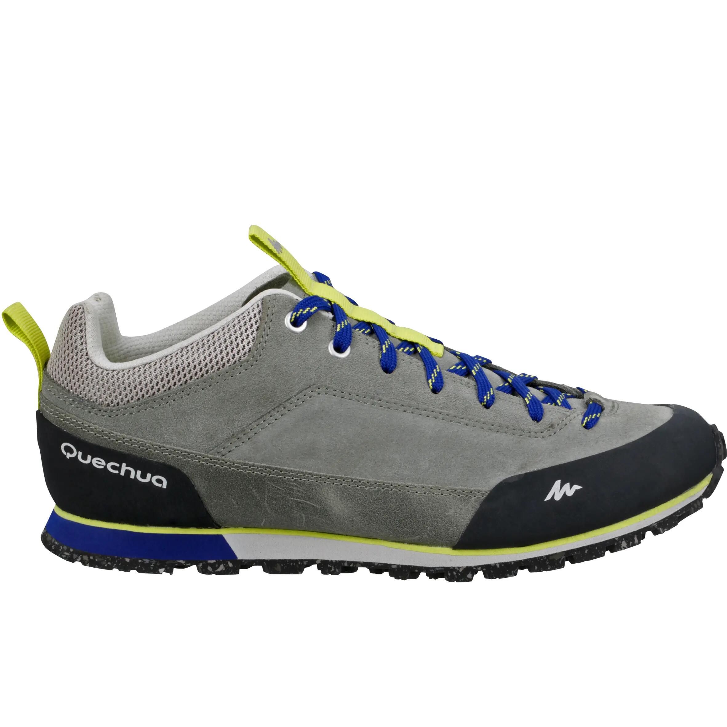 Arpenaz 500 Women's leather hiking boots - grey/yellow 8/17