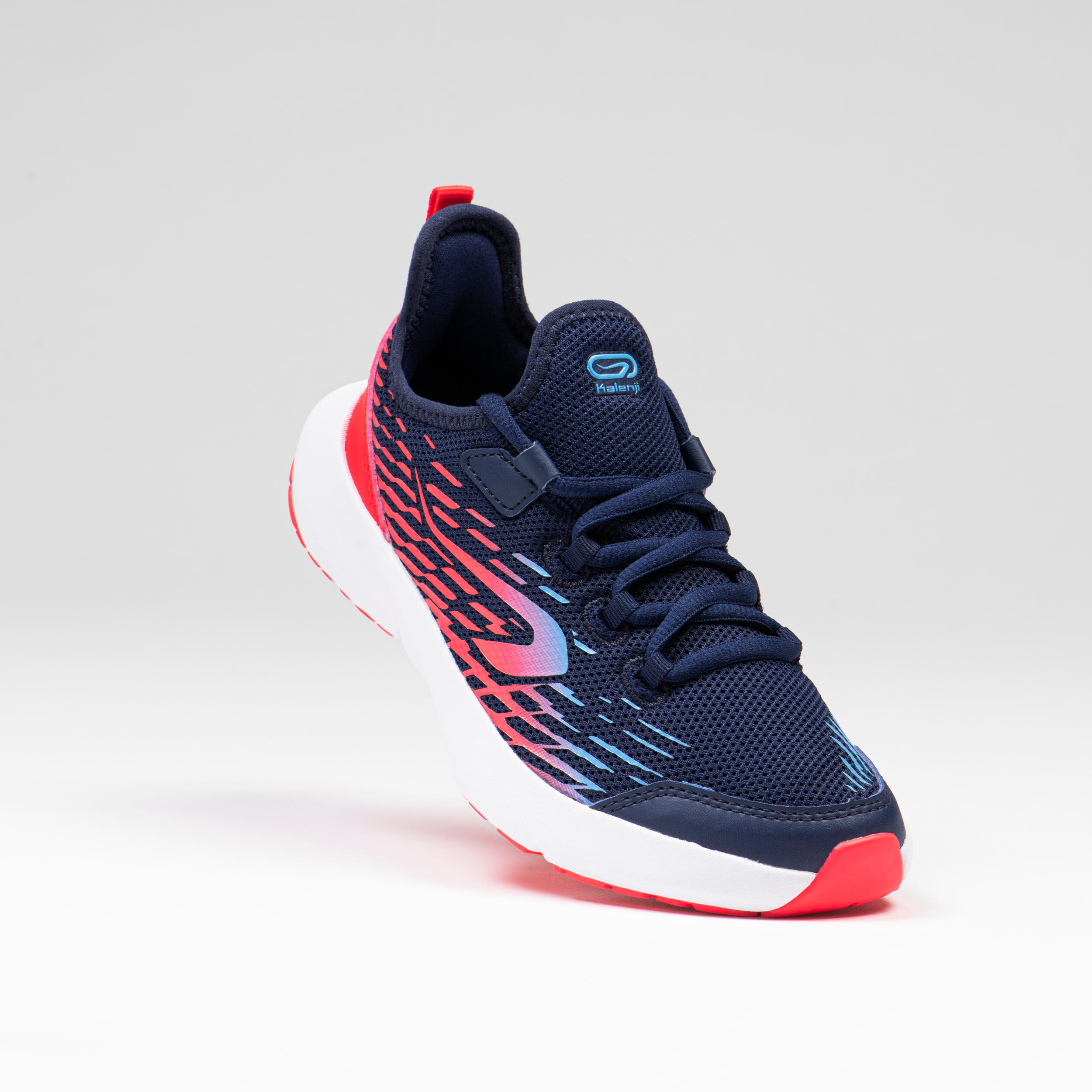 Lightweight and flexible lace-up trainers for children, AT Flex blue and pink 2/15