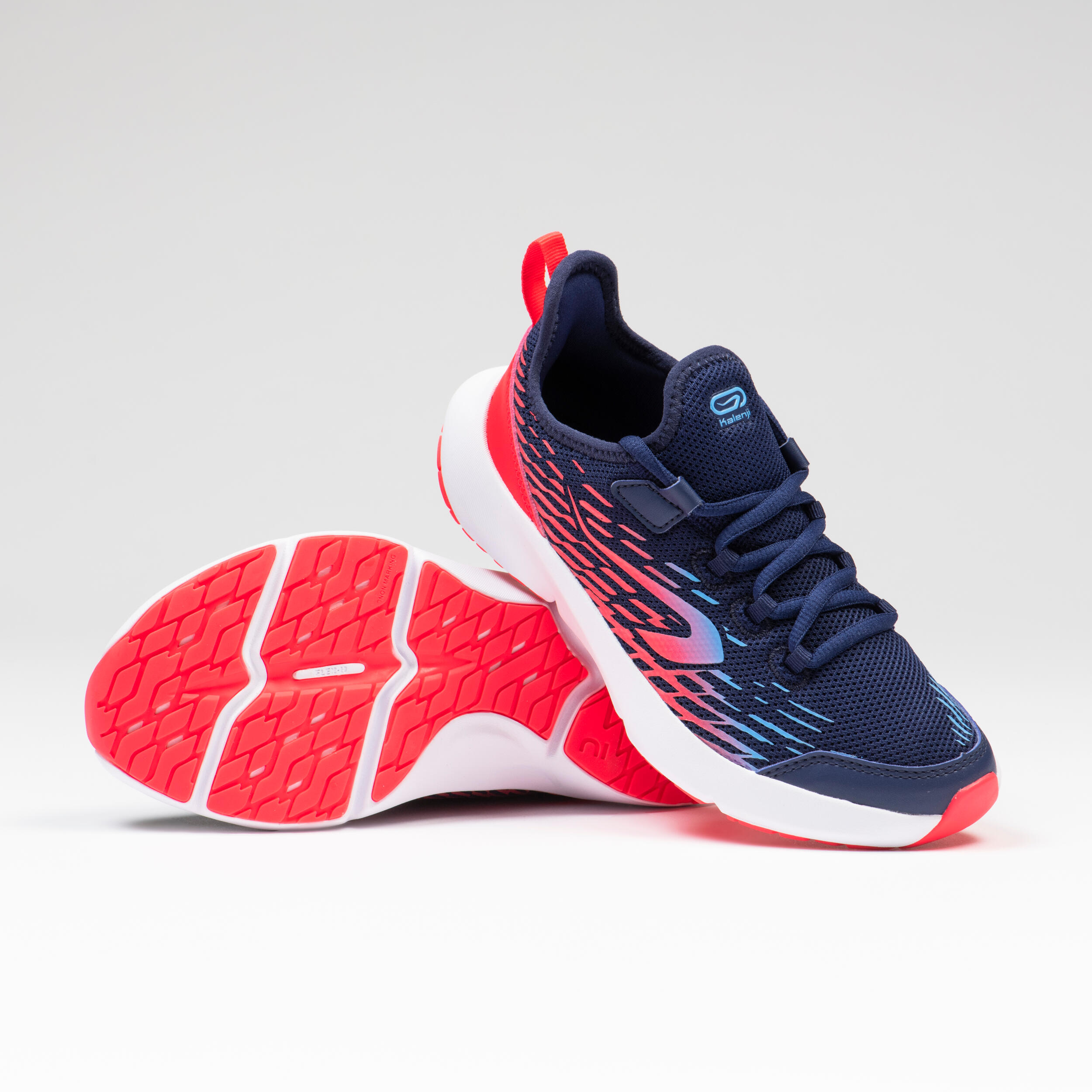 Lightweight and flexible lace-up trainers for children, AT Flex blue and pink 5/15