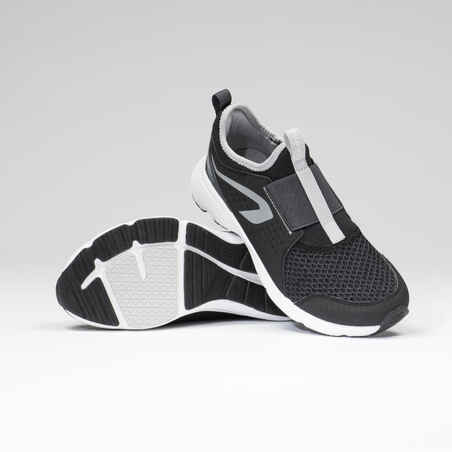 Kids' Slip-On Trainers Run Support Easy - Black