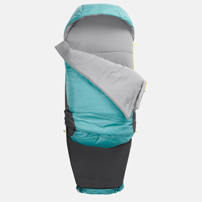 Sacco a pelo campeggio bambino MH500 SLEEPIN BED 2in1 10°C azzurro