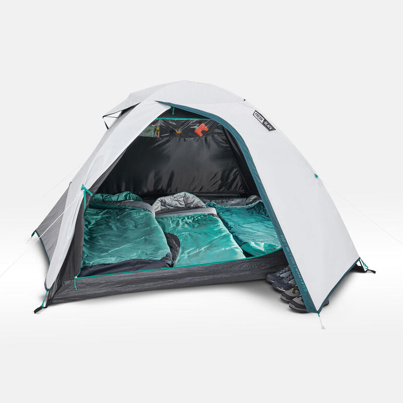 CAMPING TENT - MH100 - FRESH & BLACK - 3 PERSON