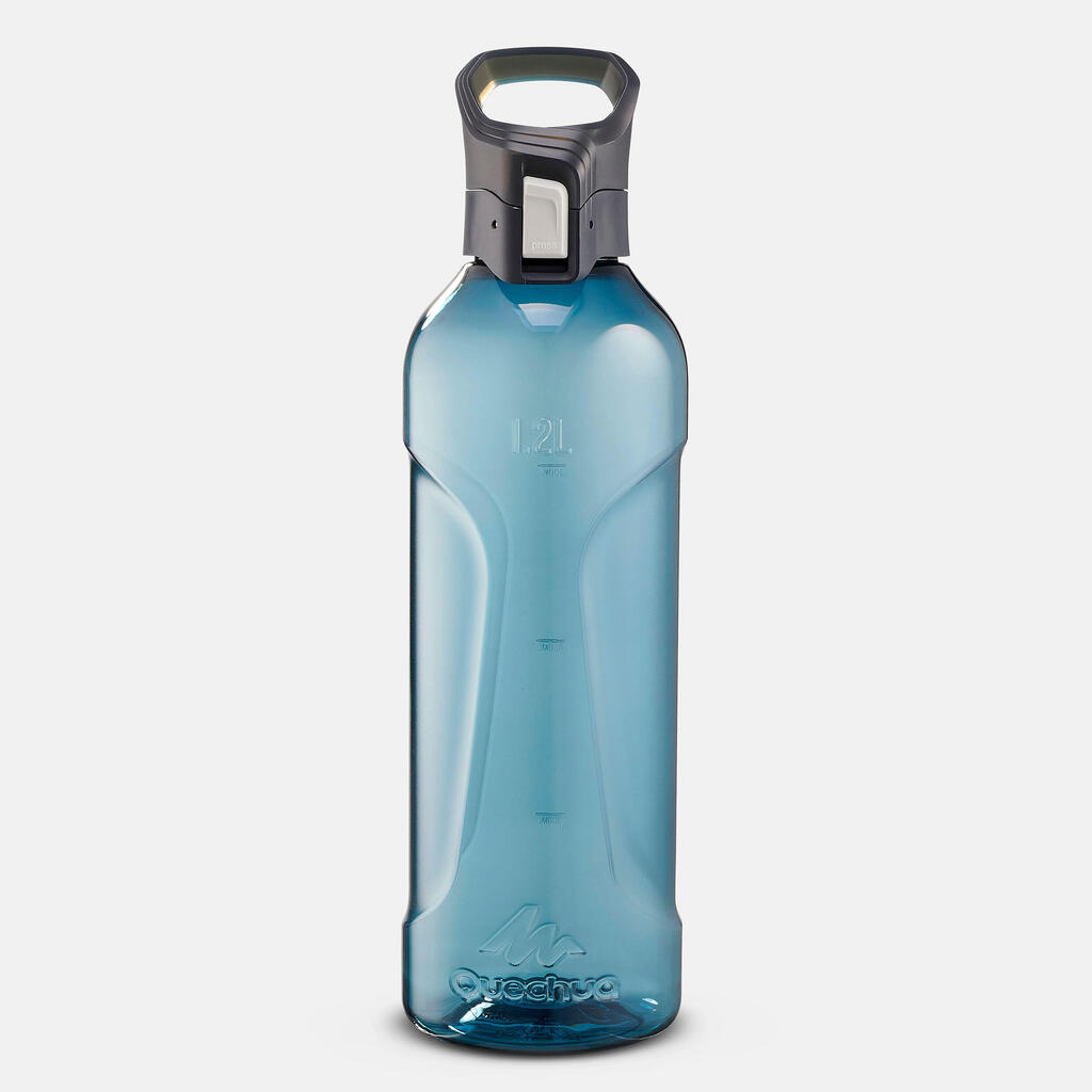 Plastic (Ecozen) Hiking Flask with Quick Opening Cap MH500 1.2 Litre Blue