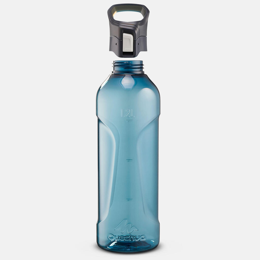 Plastic (Ecozen) Hiking Flask with Quick Opening Cap MH500 1.2 Litre Blue