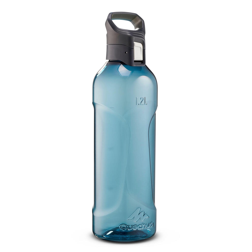 Trinkflasche 1,2 L Schnellverschluss Kunststoff Wandern - MH500 Ecozen® blau