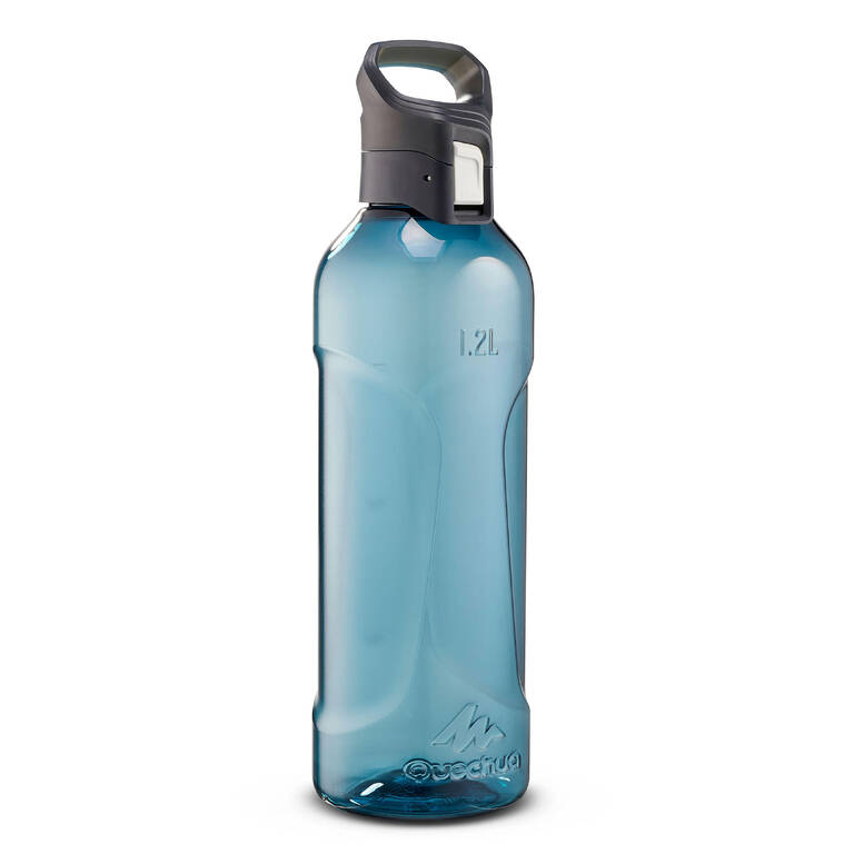 Plastic (Ecozen®) Hiking Flask with Quick Opening Cap MH500 1.2 Litre - Blue