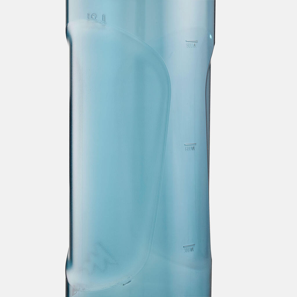 Plastic (Ecozen) Hiking Flask with Quick Opening Cap MH500 1.2 Litre Blue