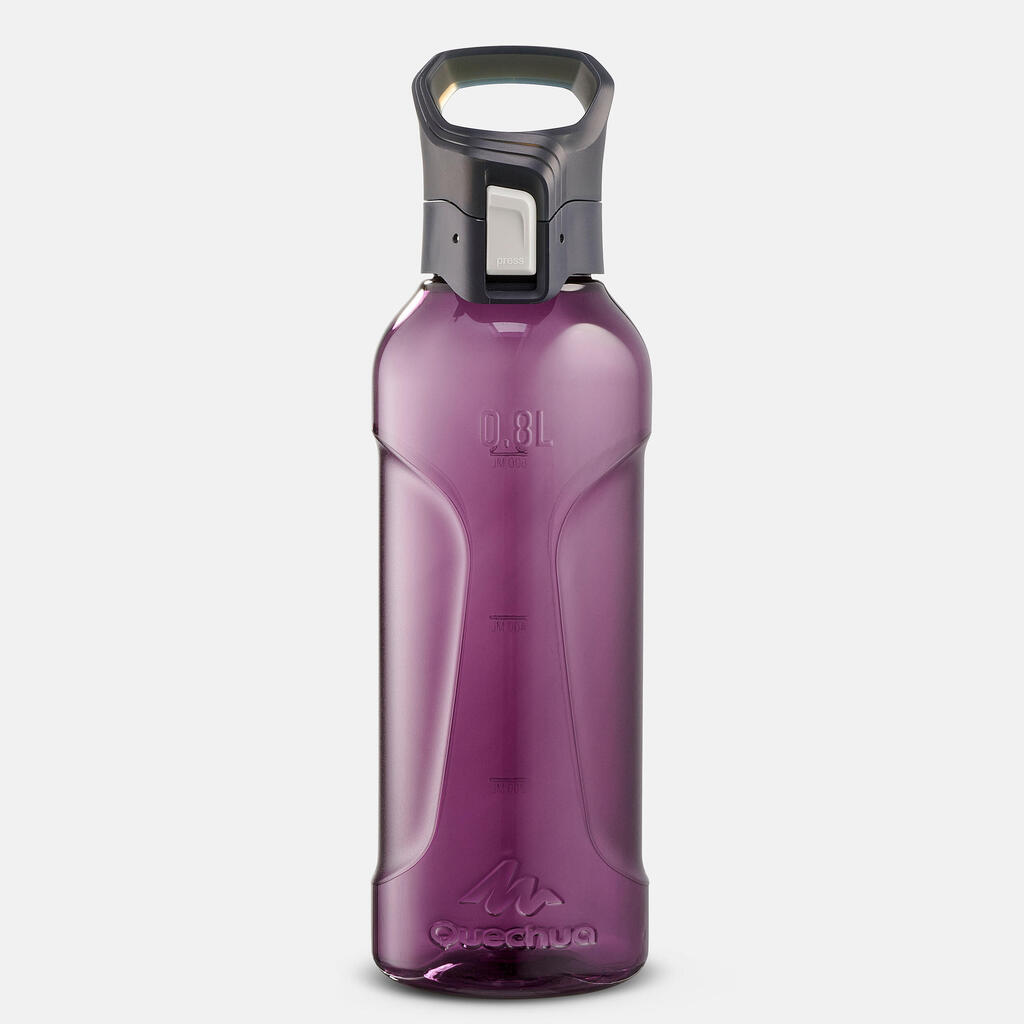 Plastic (Ecozen) Hiking Flask with Quick Opening Cap MH500 0.8 Litre Purple