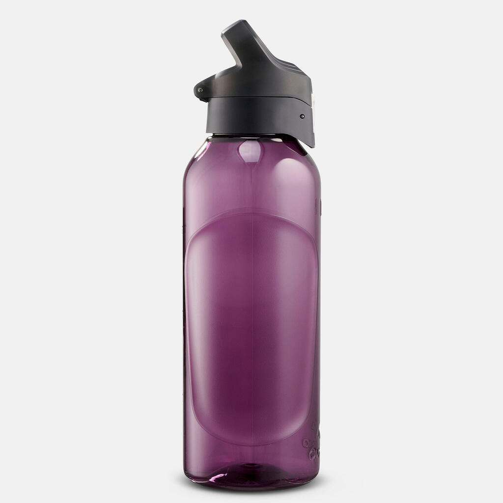 Plastic (Ecozen) Hiking Flask with Quick Opening Cap MH500 0.8 Litre Purple