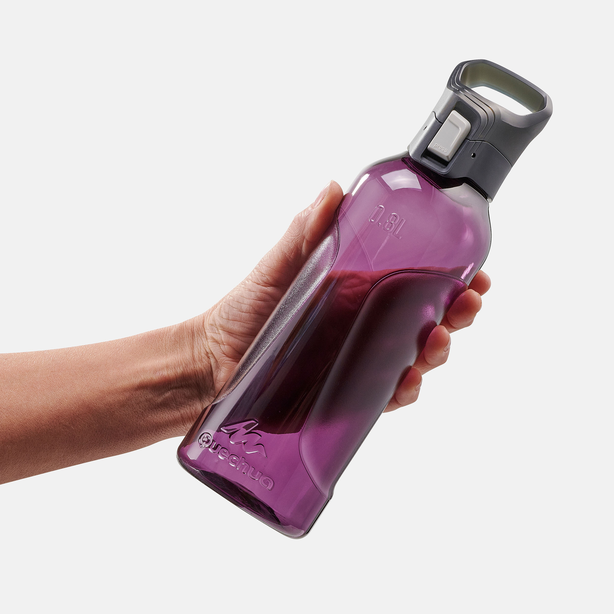 Gourde rando MH500 bouchon ouverture rapide 0,8 litre plastique violet pour  les clubs et collectivités