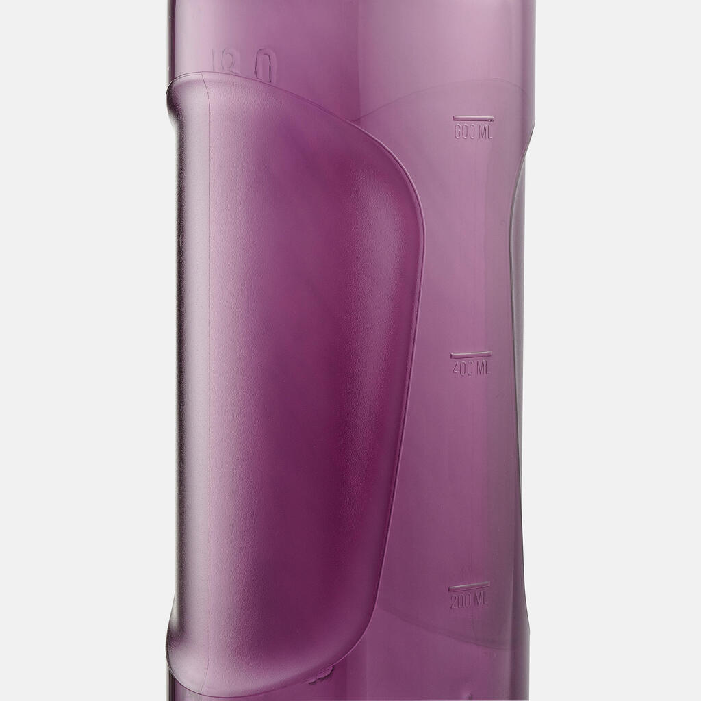 Plastic (Ecozen) Hiking Flask with Quick Opening Cap MH500 0.8 Litre Purple