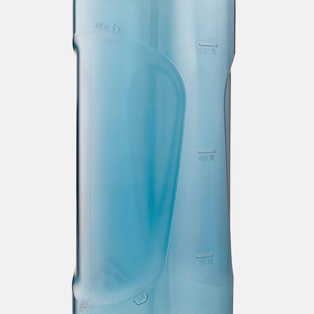 Plastic (Ecozen) Hiking Flask with Quick Opening Cap MH500 0.8 Litre Blue