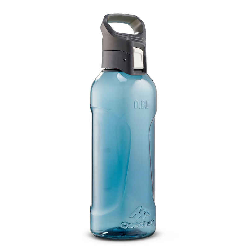 Trinkflasche 0,8 L Schnellverschluss Kunststoff Wandern - MH500 Ecozen® blau