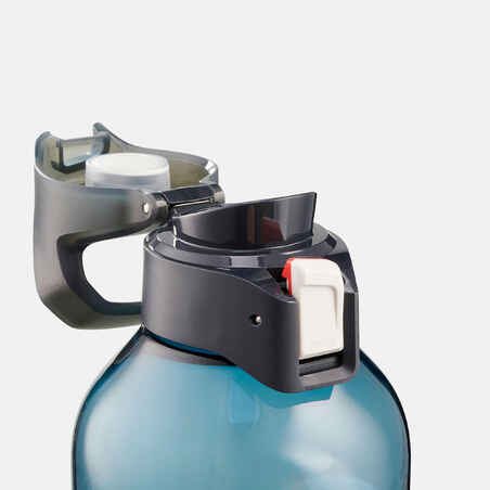 Plastic hiking flask with quick opening cap MH500 0.8 Litre blue