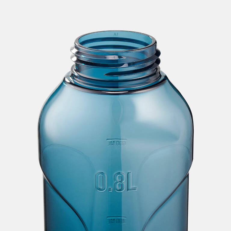 Plastic hiking flask with quick opening cap MH500 0.8 Litre blue