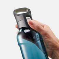 Plastic hiking flask with quick opening cap MH500 0.8 Litre blue