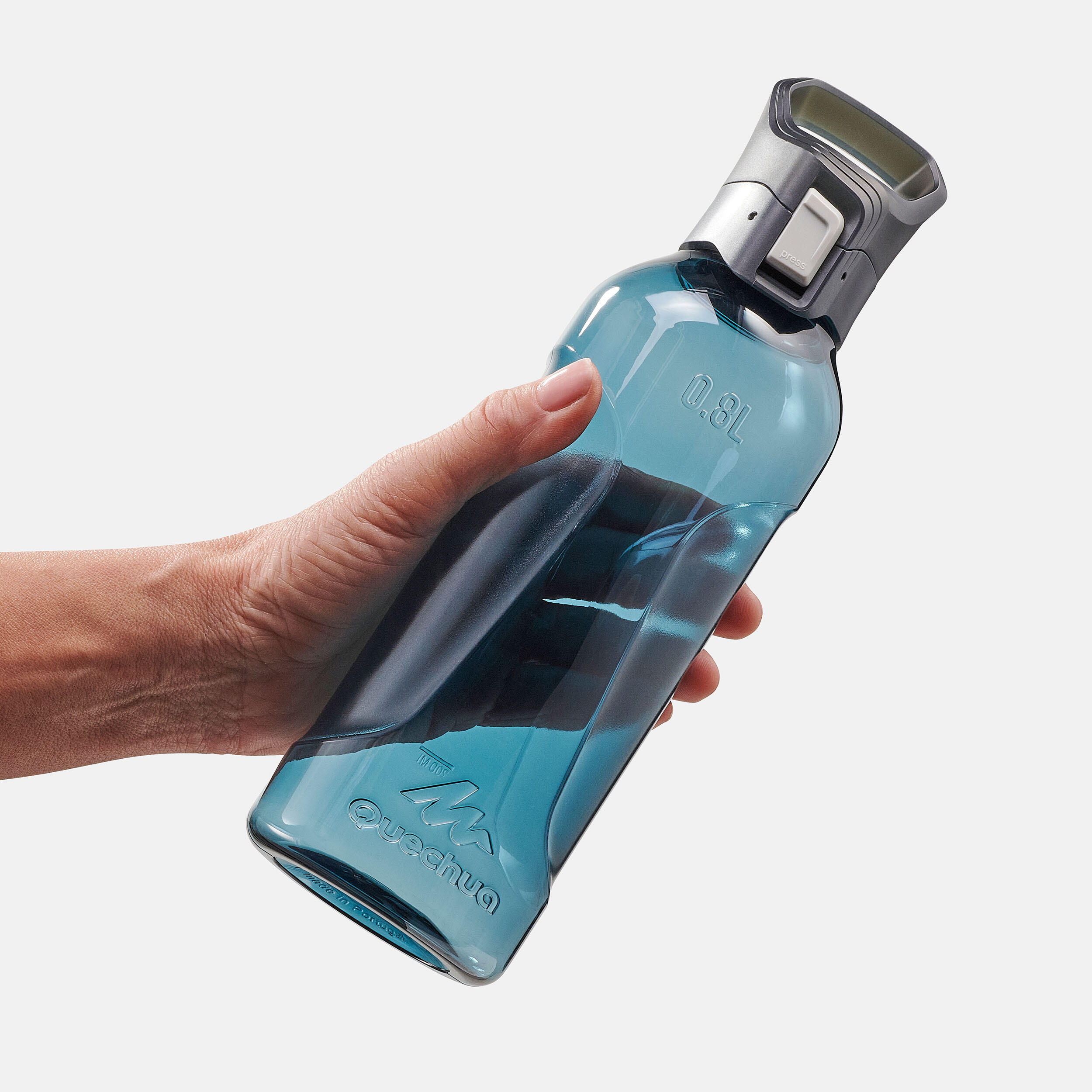 Ecozen® flask  0.8 L with quick opening cap for hiking - blue 12/13