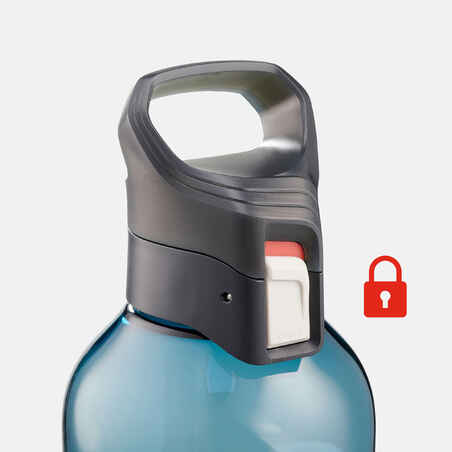 Tritan flask 0.8 L with quick opening cap for hiking - blue